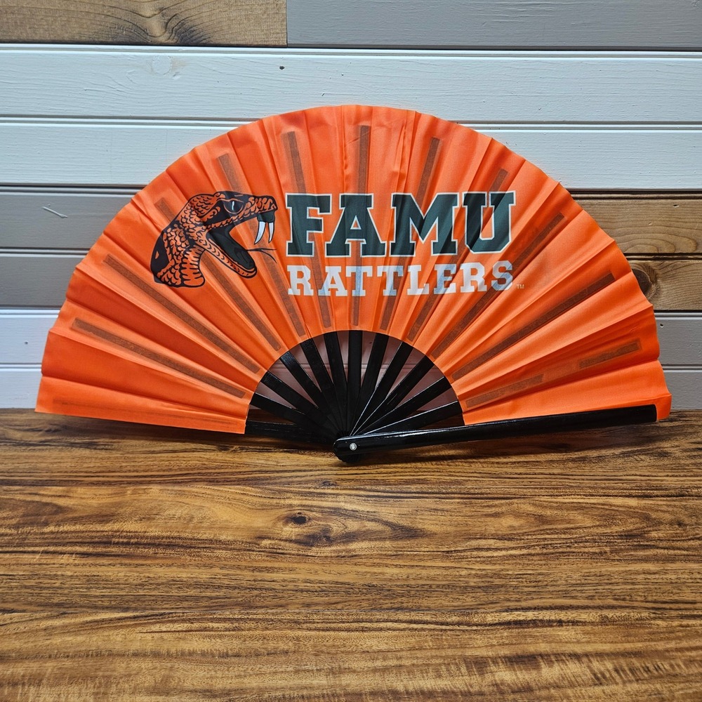 FAMU Rattlers Folding Hand Fan Orange Black Camerons Gear Florida A&M University